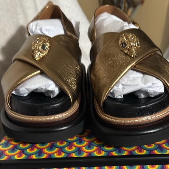 Kurt Geiger Gold Sandals with Embellished Detail - Picture 1 of 2